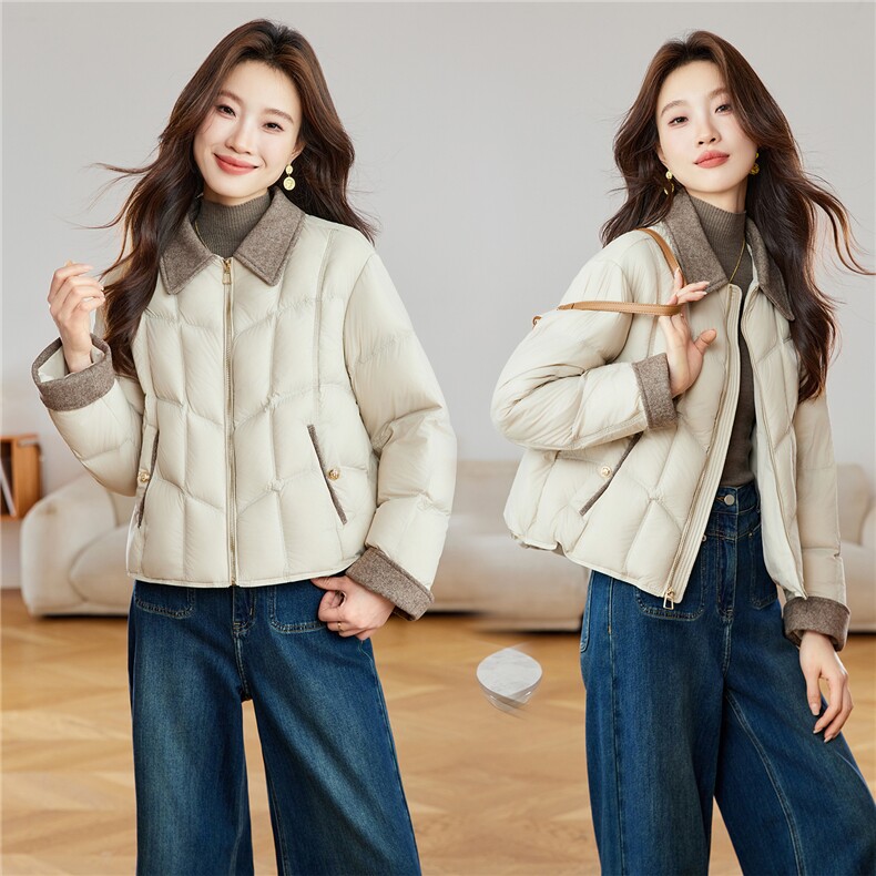 2025冬季新款90绒轻薄羽绒,女装羽绒服,维一诺（1D095）