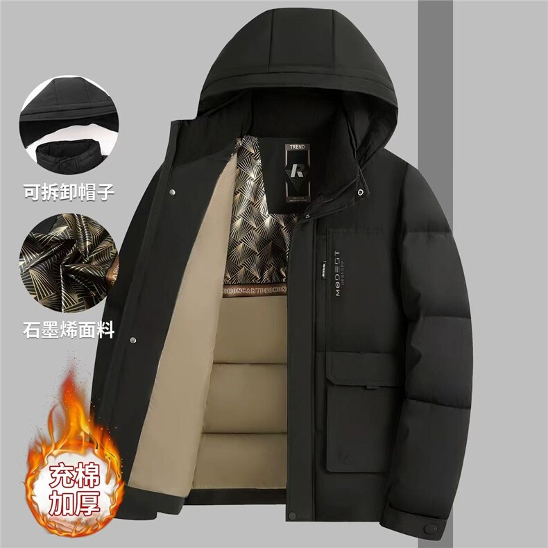 冬季2025新款加厚棉衣男士休闲夹克连帽棉衣外套P100,男装夹克,星座225-1