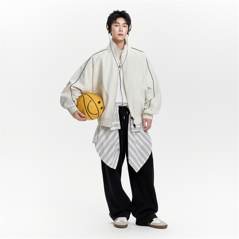 2025秋季男士夹克时尚立领百搭纯色休闲外套上衣P80128,男装夹克,星座301D-2(原星座1004-1）