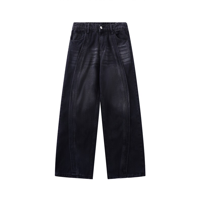 美式复古牛仔裤男弯刀直筒裤痞帅潮牌长裤子A166-K018-特P45控75,男装牛仔裤,电商A166
