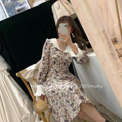 法风拼接连衣裙，女装连衣裙，Mu Mu