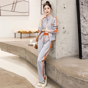 现货-休闲时尚套装女2023春季新款洋气减龄气质百搭阔腿裤两件套图片