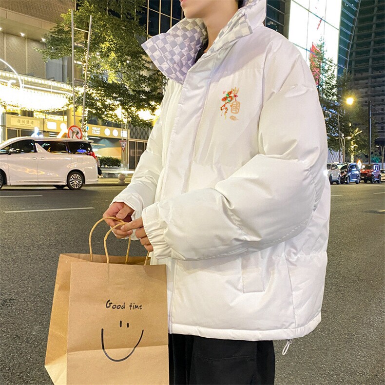 抖音得物品质深度库存三防面料假两件格子棉衣外套棉服66659特P85,男装棉衣,电商A486