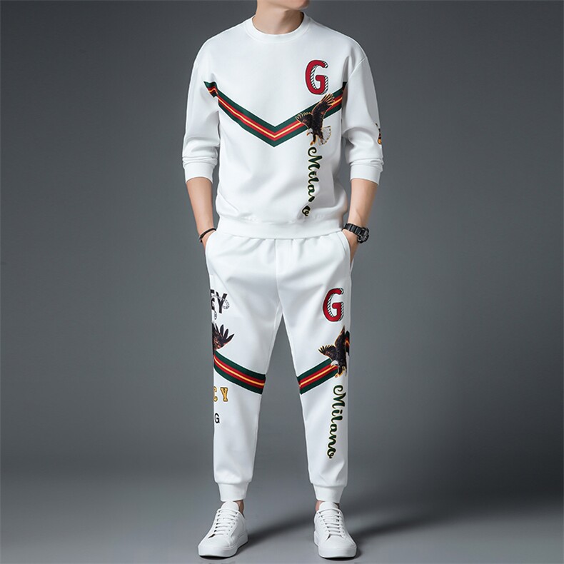 SXL9620秋季2023年新款男士长袖长裤修身休闲时尚卫衣套装P155图片
