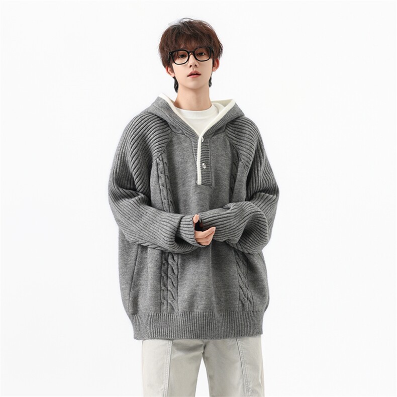 拼色连帽绞花纹加厚高级感男士毛衣秋冬季男装衣服MY05836-P73,男装针织衫/毛衣,星座308B-2