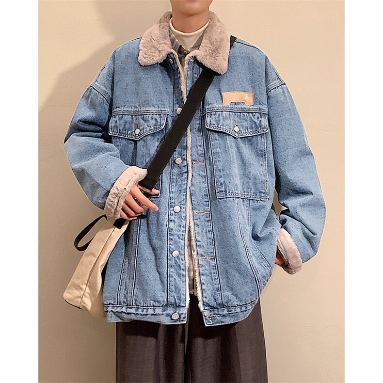 现货春冬款加绒牛仔夹克男棉衣潮流情侣毛领棉服外套MY2221-P115,男装夹克,星座1103-3