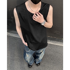 2025夏季新款肌理感冰丝背心坎肩无袖宽松T恤xz906-Y133P23，男装背心/马甲，星座906（原电商a316-1）