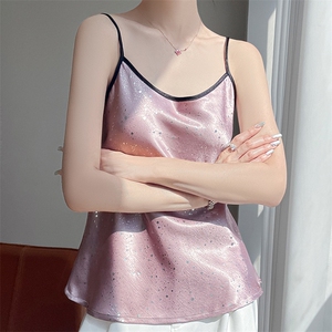 设计感吊带背心女2025夏季显瘦可外穿时尚上衣美背肌理感缎面内搭图片