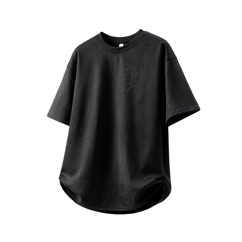 竹竹高升烧花M-5XL大码麂皮绒短袖T恤男JDT77787特P25块立体白底,男装T恤,星座227-7