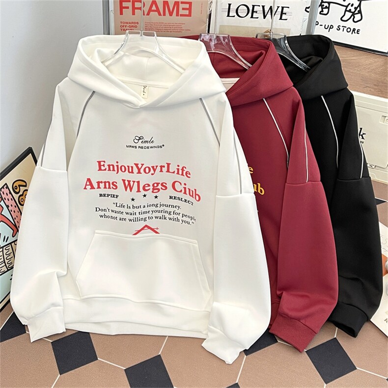 卫衣男连帽春秋季ins港风宽松潮牌字母印花百搭外套WY0219-P53，女装短外套，星座308B-2