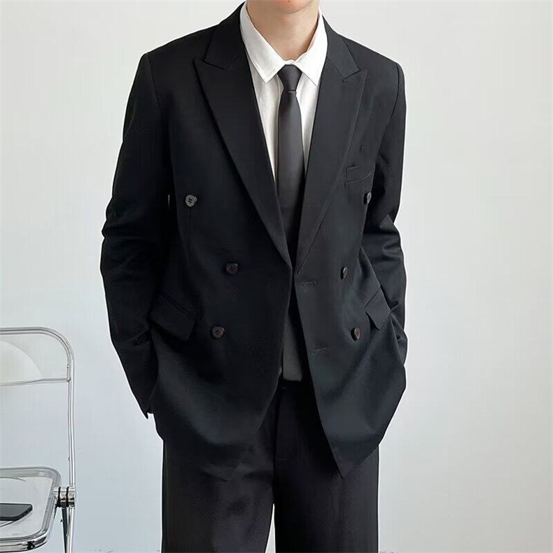 韩版双排扣西服套装男修身潮流休闲商务正装结婚英伦帅气小西装男,男装西服,星座601-1