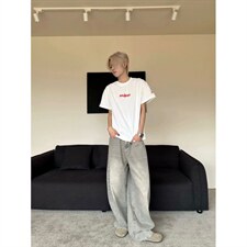 H1063-p30字母前后刺绣体恤T恤2026宽松休闲T恤，男装T恤，星座617A-2