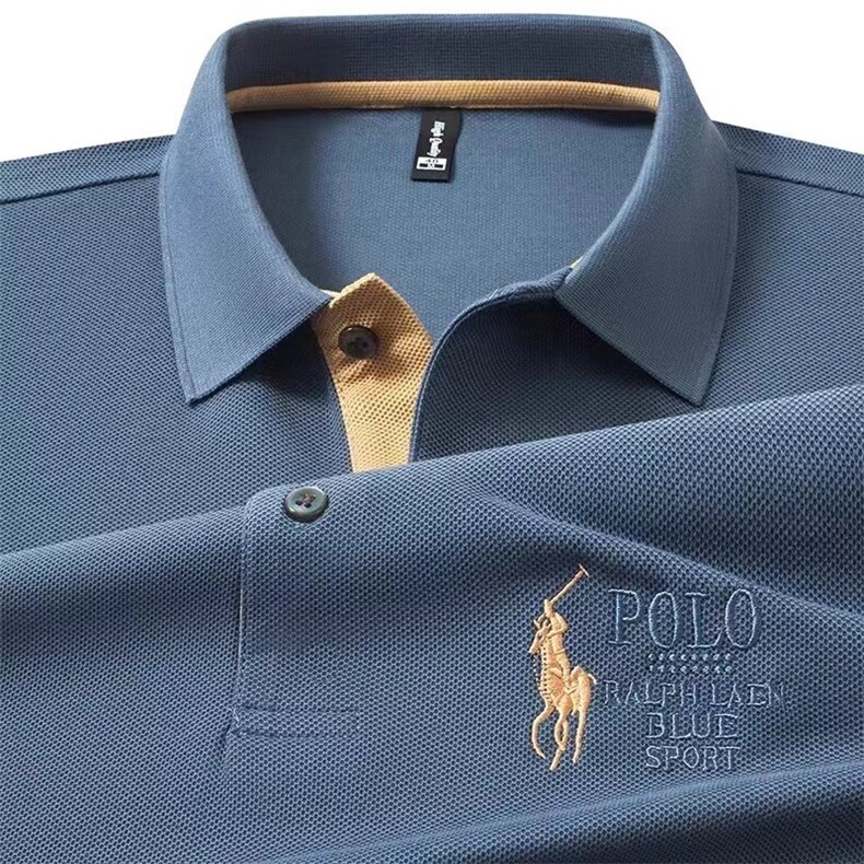 刺绣短袖polo杉男装上衣夏季新款中年男士休闲百搭T恤图片