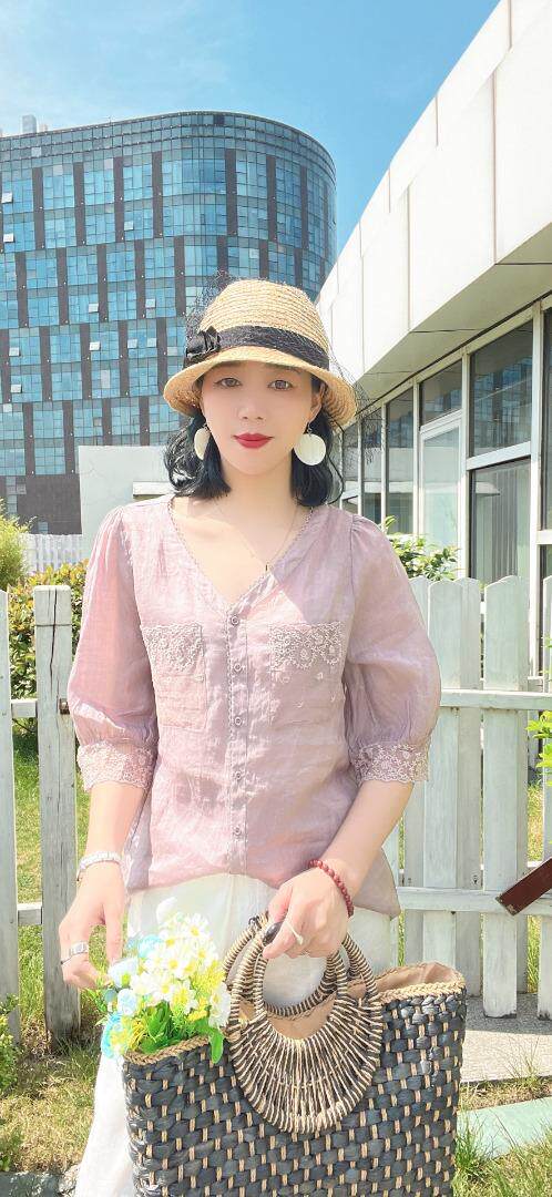 纯苎连衣裙小衫裤子裙子衬衣 时尚风 风淑女风休闲风，女装连衣裙，川哲