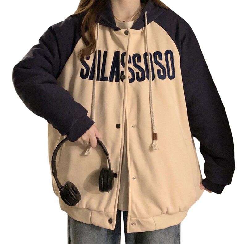 学院风棒球服外套少女冬装2025新款学生宽松加厚棉衣棉服C472-100,男装棉衣,星座911-2(原星座613-2）