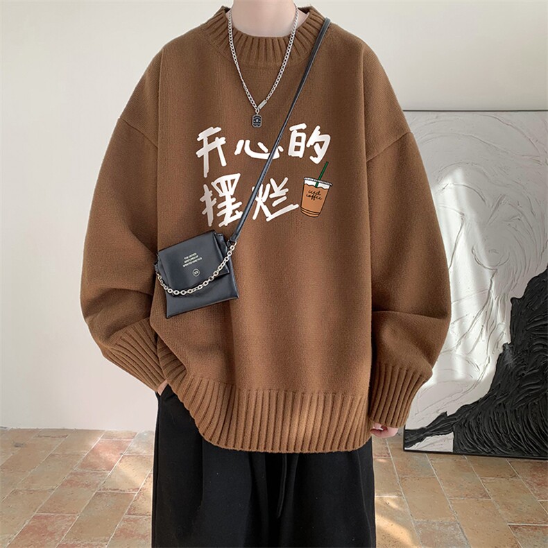 半高领毛衣男士大码针织衫男毛线衣男M18348-P45加绒款-P65,男装针织衫/毛衣,电商A040