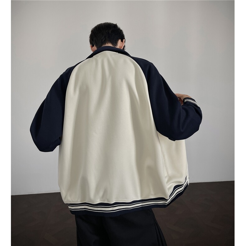 重磅420克boxy短款开衫翻领卫衣外套棒球服撞色外套男D9898-P68,女装短外套,星座610B-1