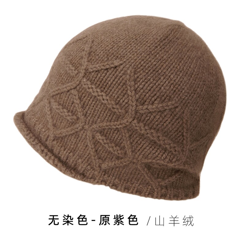 2025年秋季时尚百搭通勤简约休闲手缝褶皱帽，帽子，远腾羊绒