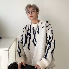 美式圆领毛衣男慵懒风休闲针织衫BM008P42，男装针织衫/毛衣，星座1116-2