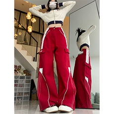 高品质秋款男女裤工装裤大口袋条纹字母印花中性风长裤h971P70，男装休闲裤，星座1013-1