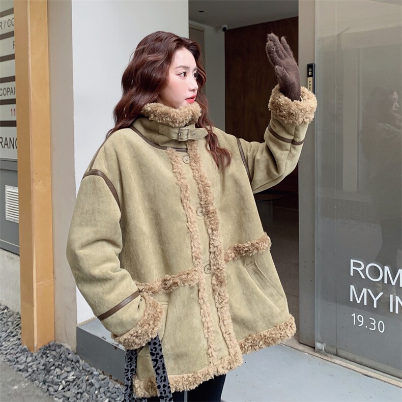 新款绿色皮毛一体外套2C110-H9808-P215-K318,女装皮草,2C110