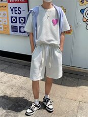 短袖t恤套装男女式光感变色爱心宽松情侣装T恤上衣夏潮牌TZ62-P44，男装T恤，星座1109-3