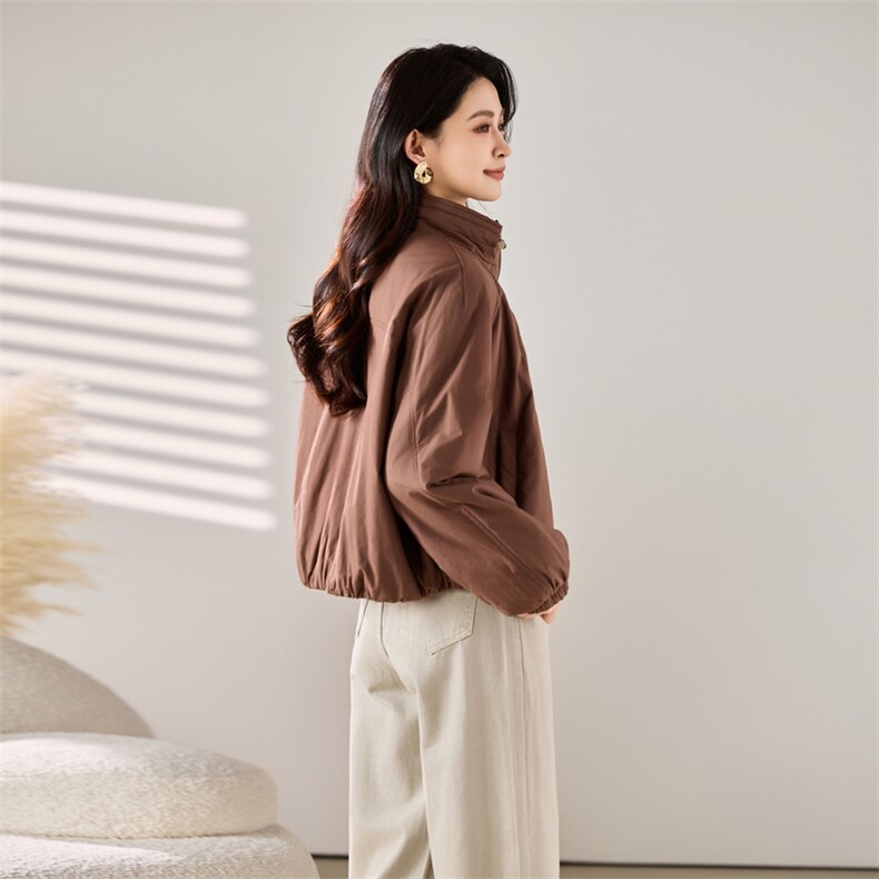 2025秋冬装新款立领夹棉小外套,女装棉衣/棉服,梦芯尔