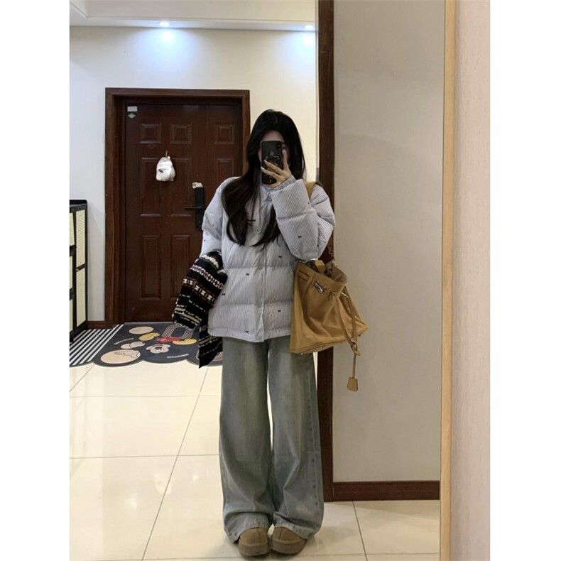 女风条纹蝴蝶印花宽松百搭棉衣ZM0113-P93,男装棉衣,星座313A(原308A-2)