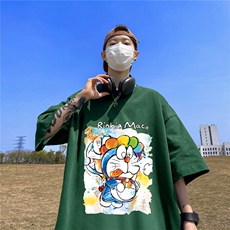 卡通印花青少年短袖t恤男夏季港风宽松大码小清新情侣五分袖体恤，男装T恤，星座508（原C305）