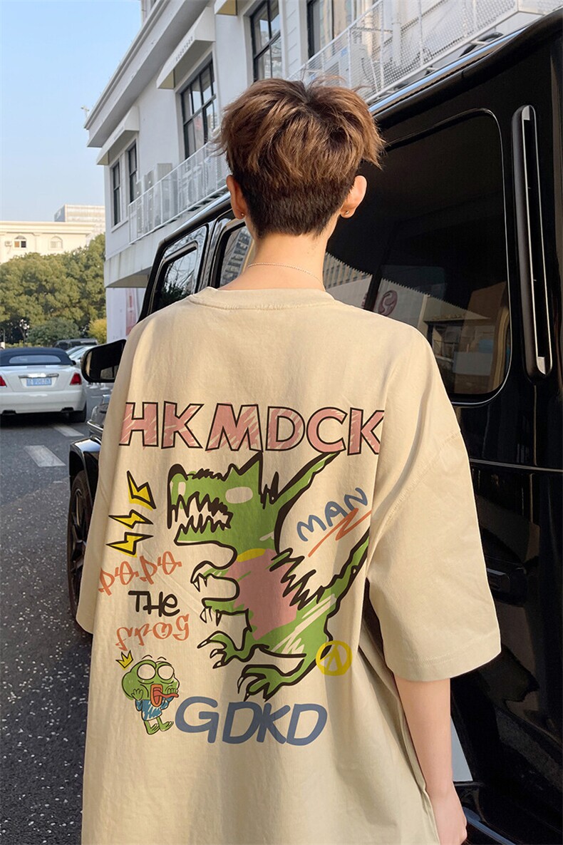 图案已注册夏季新款创意印花短袖T恤男潮宽松半袖体恤衫D143/P25,男装T恤,电商B209