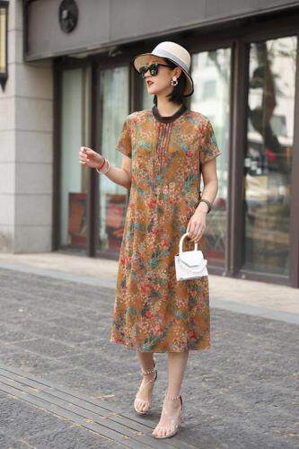 夏季新款真丝缎连衣裙，女装连衣裙，澳洛菲