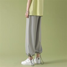 春夏宽松显高休闲裤冰丝垂感顺滑显瘦女长裤2023-特批20，女装休闲裤，星座718-1