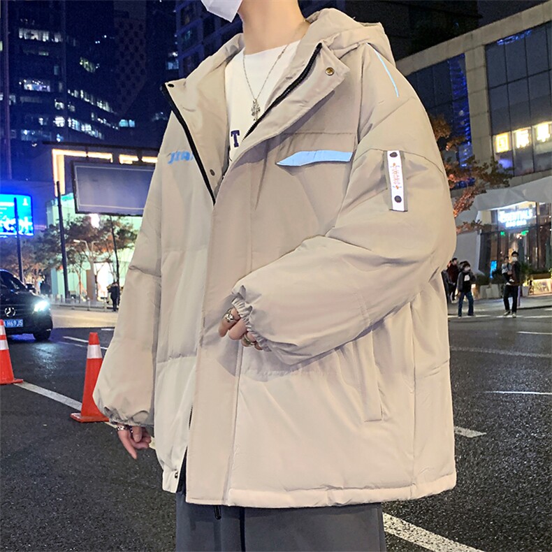 港风ins羽绒服男女同款带帽字母印花白鸭绒 Y5813-P190【特价】图片