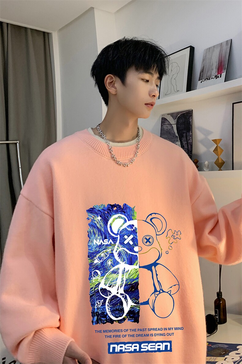 控78假两件毛衣男大码加绒针织衫男毛线衣M80290-P55加绒P70,男装针织衫/毛衣,电商A040