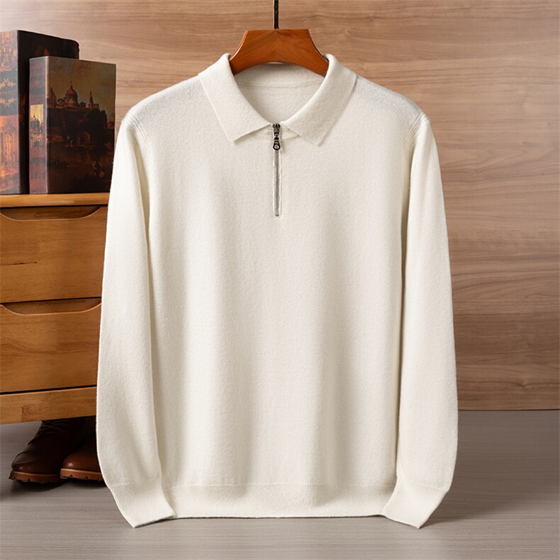 2025秋冬百搭时尚简约男士polo领针织衫，男装羊绒套衫，美创羊绒