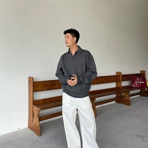 美式潮牌翻领针织衫宽松男MY66-P59图片