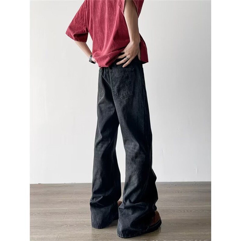 2026新款水洗刺绣弯刀微喇牛仔裤cleanfit男装XZ212-1-QK1758-P45，男装牛仔裤，星座212-1