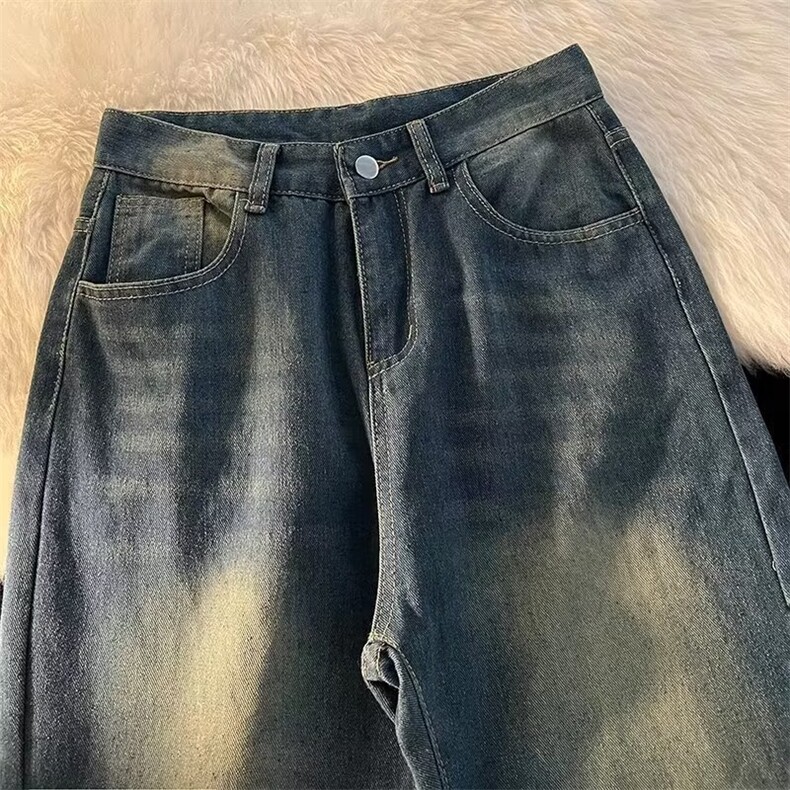 青春流行ins男原宿美式vibe裤子直筒水洗拉链牛仔裤潮K621P40,男装牛仔裤,星座1116-2