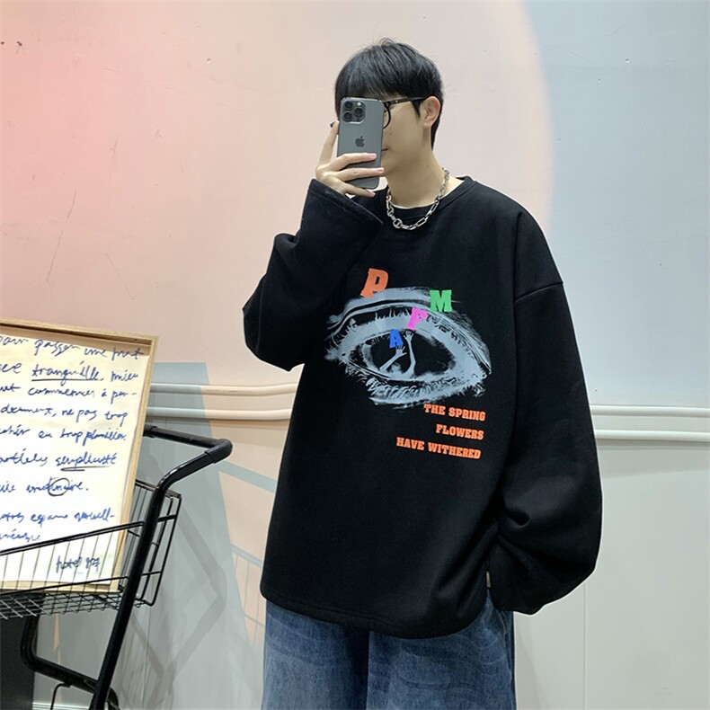 23春新款港风宽松休闲oversize套头打底卫衣B266-T01-P50,男装T恤,星座B257-1