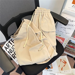 工装裤男夏季美式街头复古小众感阔腿伞兵裤痞帅休闲裤子Q111/P45图片