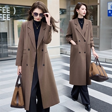 红长款西装外套女2025春秋新款通勤气质休闲超好看垂感风衣，女装风衣，火爆靓佳人