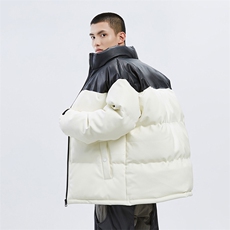 潮牌无影墙新款亮皮防水立领棉服潮流保暖棉衣M083-P100控139，男装棉衣，星座717