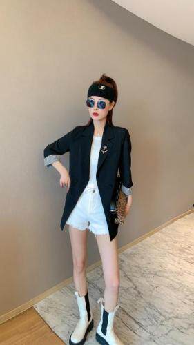 【现货】春季新款女士百搭显瘦纯色简约长袖西装外套，女装西装，名怡