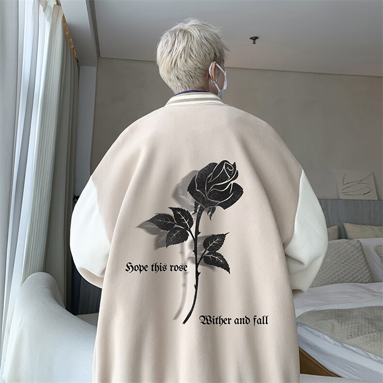摇粒绒棒球服男大码开衫卫衣男夹克 BF86279-P65图片