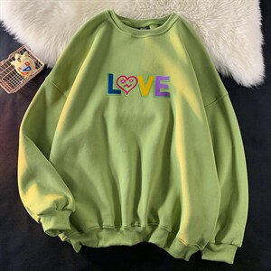 21秋季新品港风宽松大码款十色圆领男女卫衣WY108P40控58，男装卫衣，电商A089-1