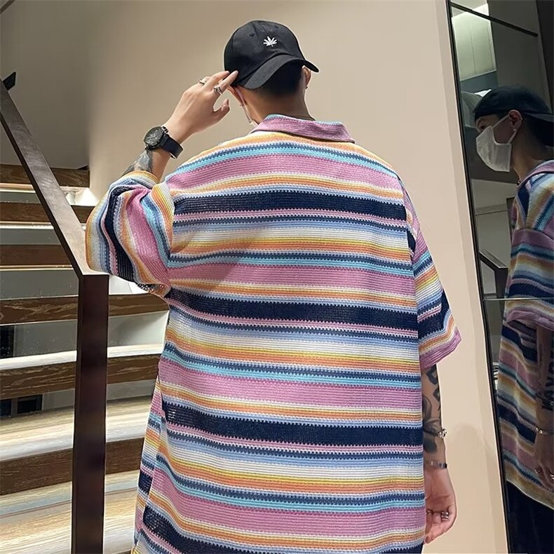 夏季新款衬衫潮流慵懒男方领衬衫P48,男装衬衫,星座1116-2