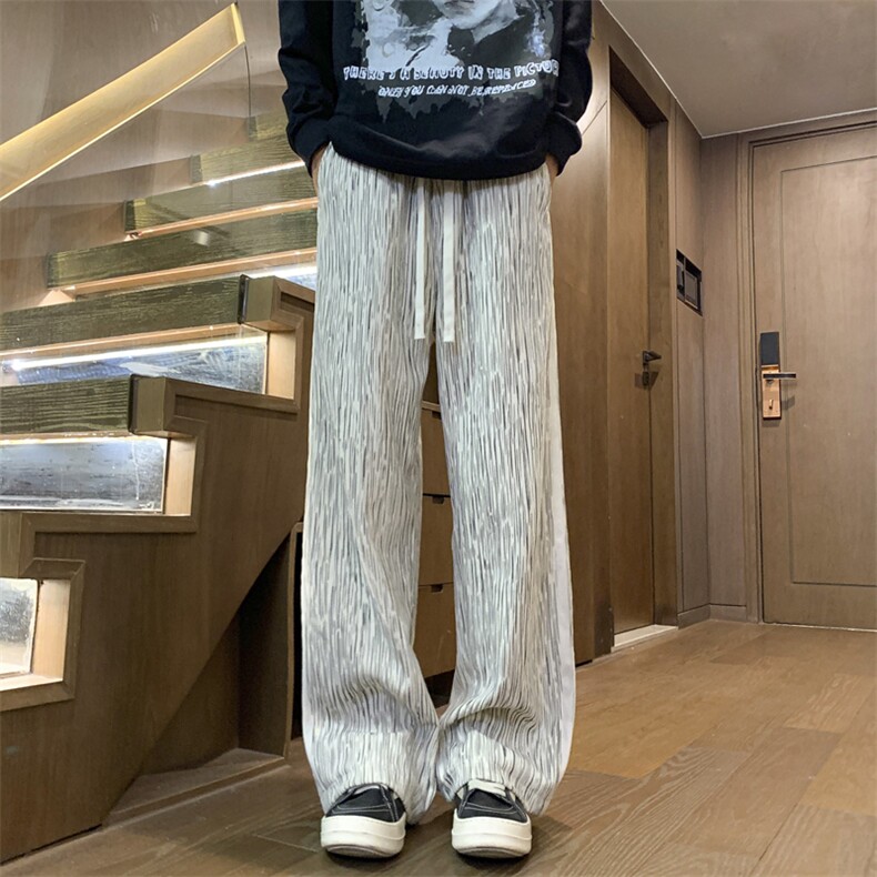 扎染纹理感裤男秋季垂坠感痞帅休闲裤美式宽松阔腿长裤K7817-P35,男装休闲裤,星座505-3