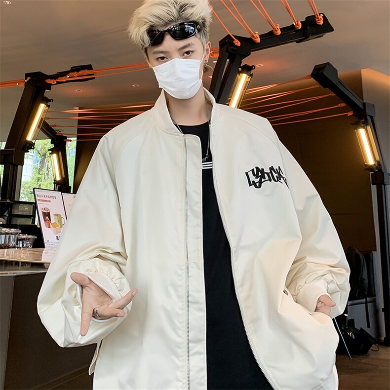 2024新款美式复古字母刺绣棒球服开衫夹克街头潮现货W8378-P48,男装夹克,星座512-4