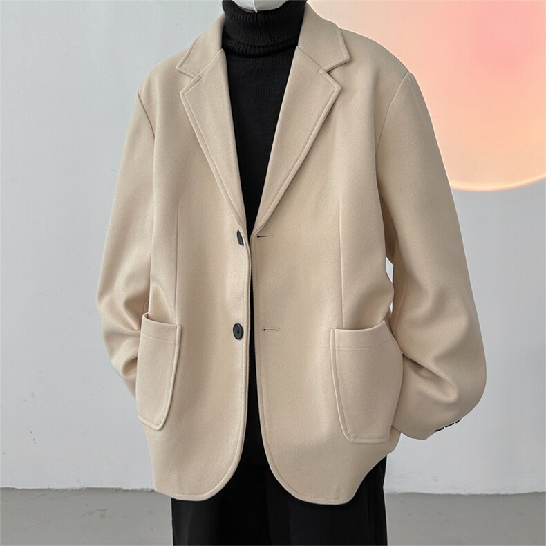 N6169/P95加棉P105冬季新开叉呢料毛呢西服男宽松外套上衣呢大衣,男装西服,电商A141