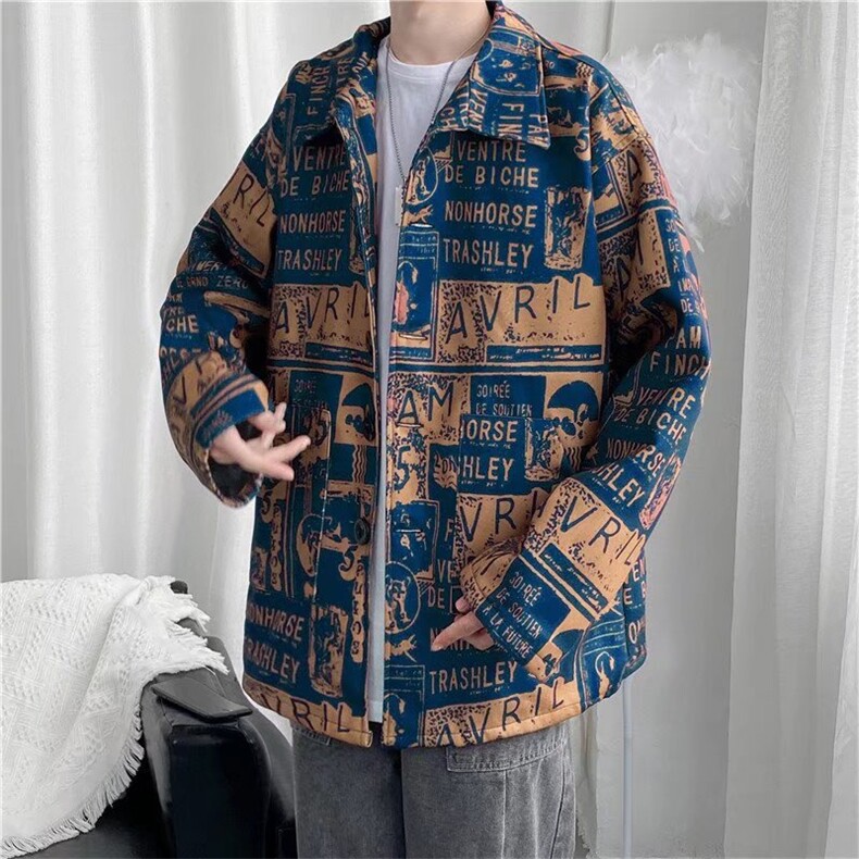 长袖衬衫男港风日系呢料双层外套C214P63,男装衬衫,星座1116-2